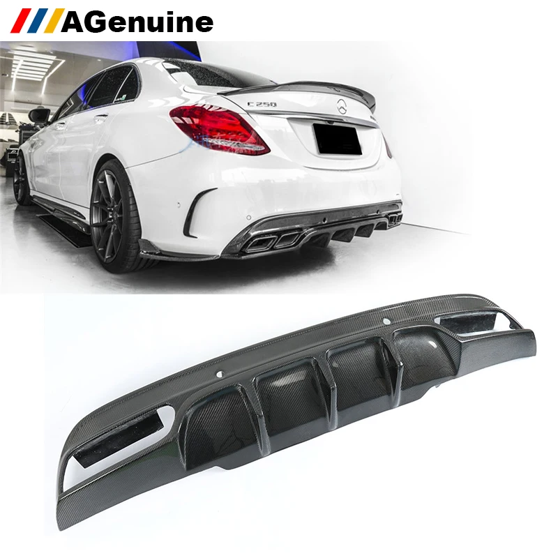 

AGenuine FD type Babus carbon fiber car rear bumper lip diffuser for Mercedes-Benz C class W205 Sports AMG