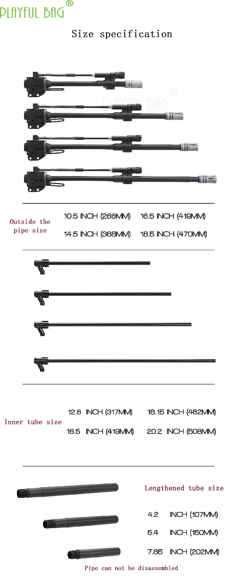 Jinming 10 gen10 ACR водяной пулемет ствол в сборе обновленный Материал корпуса быстрое удаление трубы направляющая модель трубы фитинги PI30
