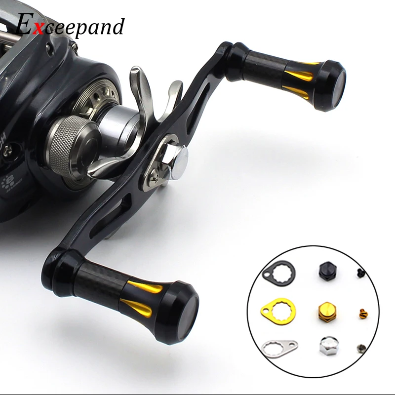 Exceepand Black Gold Carbon Fiber Tube Fishing Reel Handle for Abu Garcia Daiwa Casting Reel Grips Exceepand Black Gold Carbon Fiber Tube Fishing Reel Handle for Abu Garcia Daiwa Casting Reel Grips