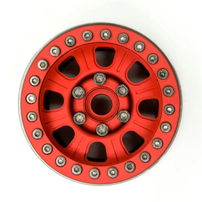 4Pcs 1.9/" Beadlock Felgen Rims W// Hubs für Axial SCX10 CC01 1//10 RC Crawler #35