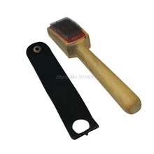 Проволочная щетка для балета, танцевальная щетка для обуви, полиуретановая защитная крышка, деревянная ручка, для бальных танцев, замшевая подошва, для латинских танцев, сальсы, для обслуживания обуви