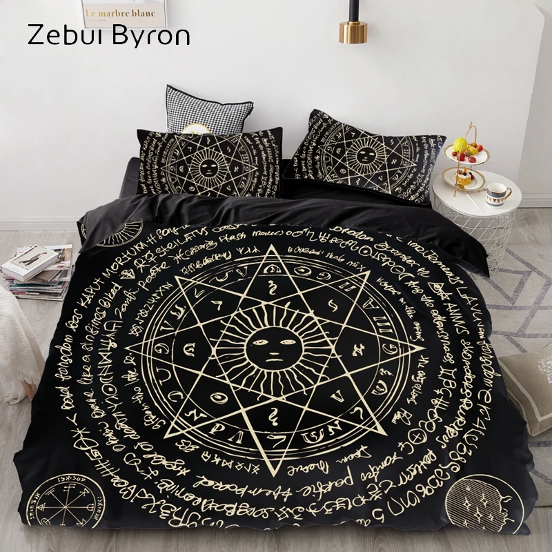 3D Duvet Cover Set Queen/King/Europe/Custom,luxury Bedding Set,Quilt/Blanket Cover Set,Bedclothes Boho moon,drop ship