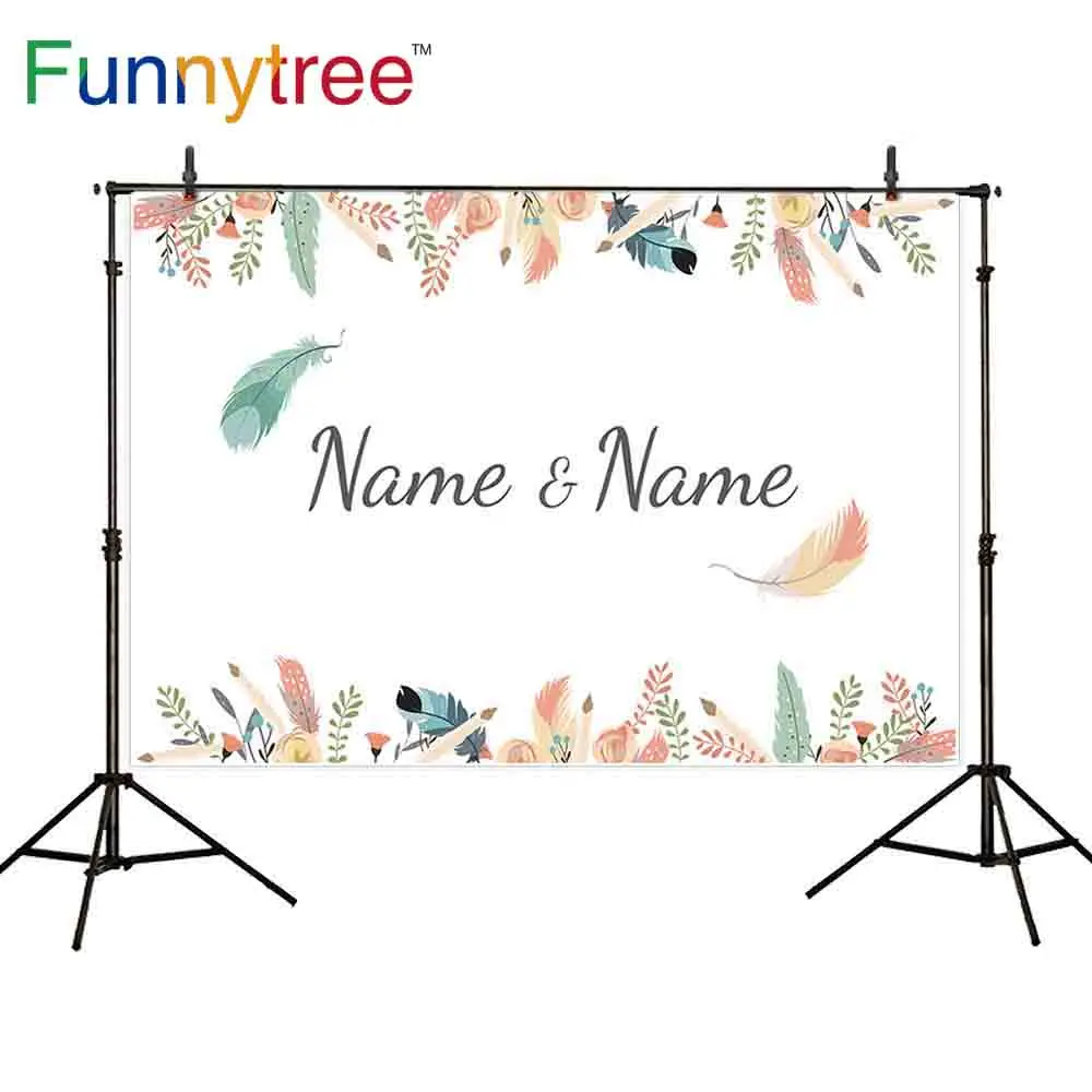 Фотофон Funnytree с изображением перьев и падающих простой винтажный подгоняемый