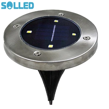 

SOLLED Solar Powered Ground Light Waterproof Garden Pathway Deck Lights With 4 LEDs Solar Lamp for Home Yard Driveway Lawn Road
