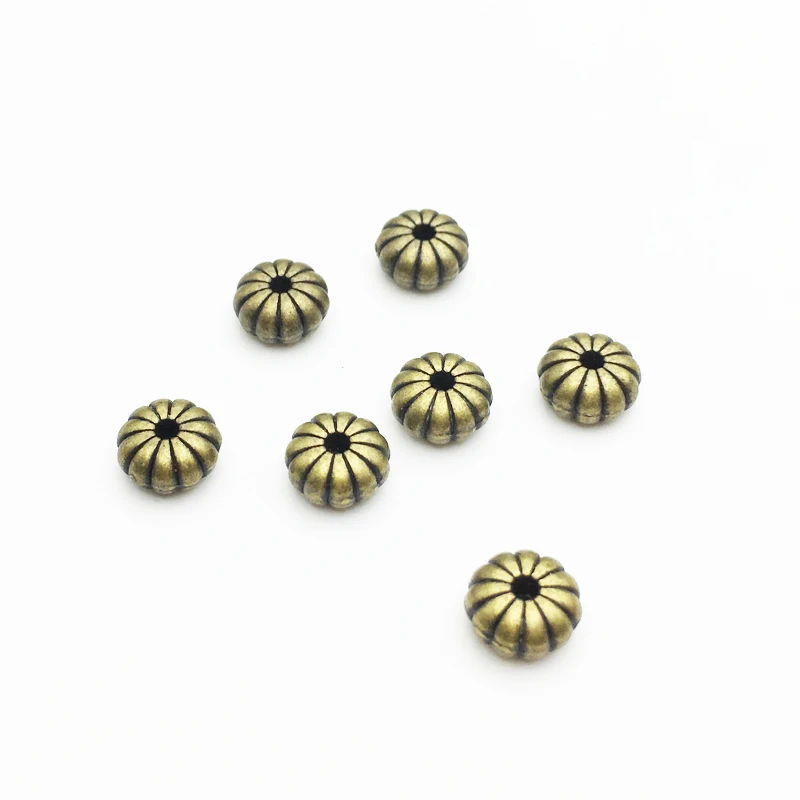 

30pcs/lot Wholesale Watermelon pattern Beads Antique Bronze Spacer Beads 8mm for Bracelet Jewelry Making