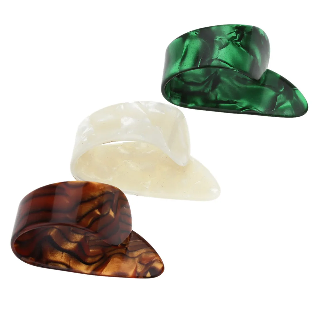 

Hot Sale 3Pcs Finger Thumb Guitar Picks Guitar Plectrum Celluloid Material Guitar Parts Accessories Random Color Free Shipping
