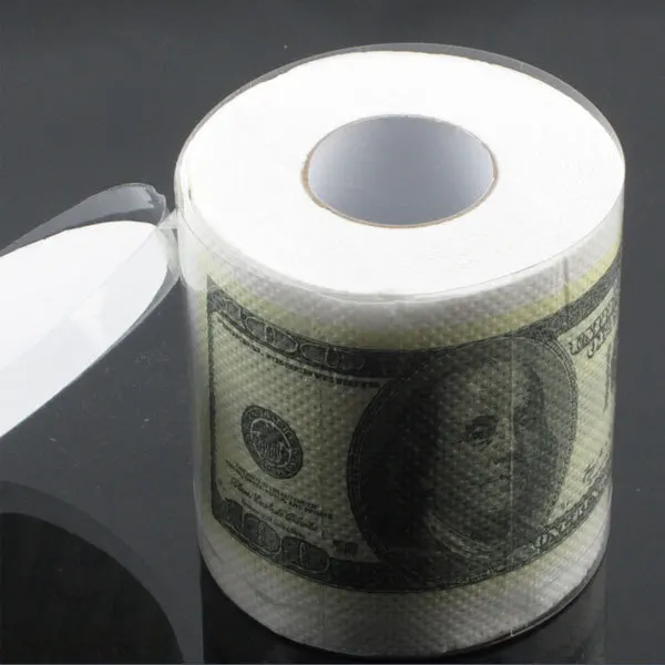 Free shipping Creative 2Pieces Money Toilet Paper / Dollars Toilet Roll