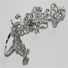 Meetcute Hot-Selling Occident Mulheres Chic Alloy + Strass Cristal Brilhante Anel Floral Partido Celebridade Ligação Completa 2 Dedo anéis