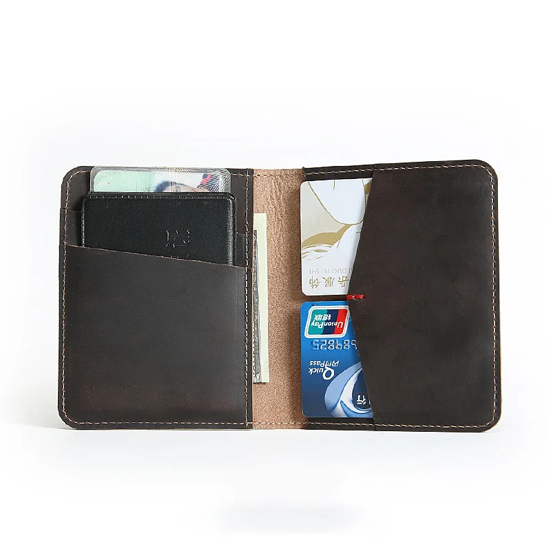 

SIKU leather men's wallet case handmade crazy horse id card holder distress card holder