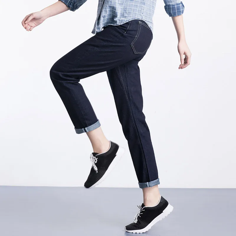 LEIJIJEANS размера плюс S-6XL, синие потертые джинсы бойфренда, средняя талия, полная длина, свободные женские Джинсы бойфренда 5242