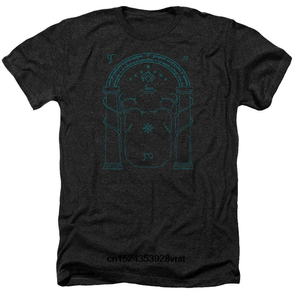 

Funny men t shirt novelty tshirt women Lord Of The Rings Doors Of Durin Adult Heather 4 Poly T-shirt