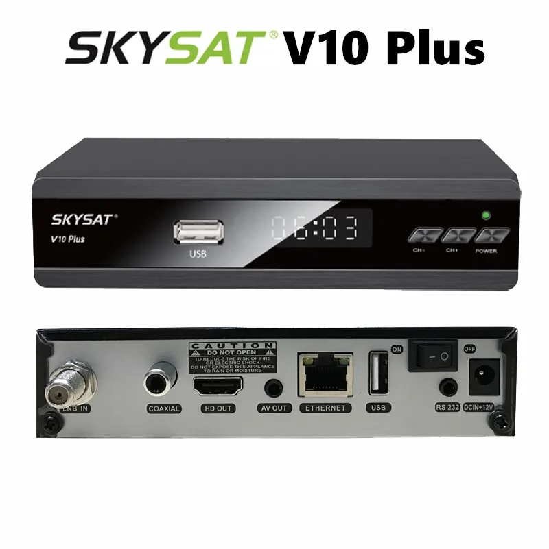 Спутниковый ресивер SKYSAT V10 Plus Поддержка IPTV m3u dvb CCCamd Cline Newcamd Youtube Autoroll Powervu Biss WiFi 3g телеприставка