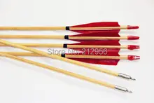 Longbowmaker 12PK Red Turkey Feathers Cedar Wood Target Practice Arrows W3RT2