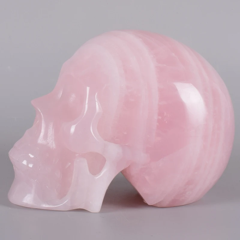 A+ череп рука тяга 5 дюймов натуральный розовый кварц головная фигурка природных драгоценных камней ремесло Исцеление орнамент книги по искусст