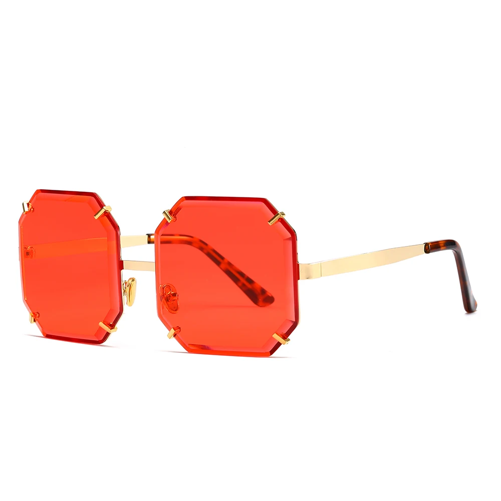 

Unisex Fashion Big Square Metal Frames Sun Glasses For Men Women UV400 Protection Sunglasses For Party Shopping Driving 7259CJ