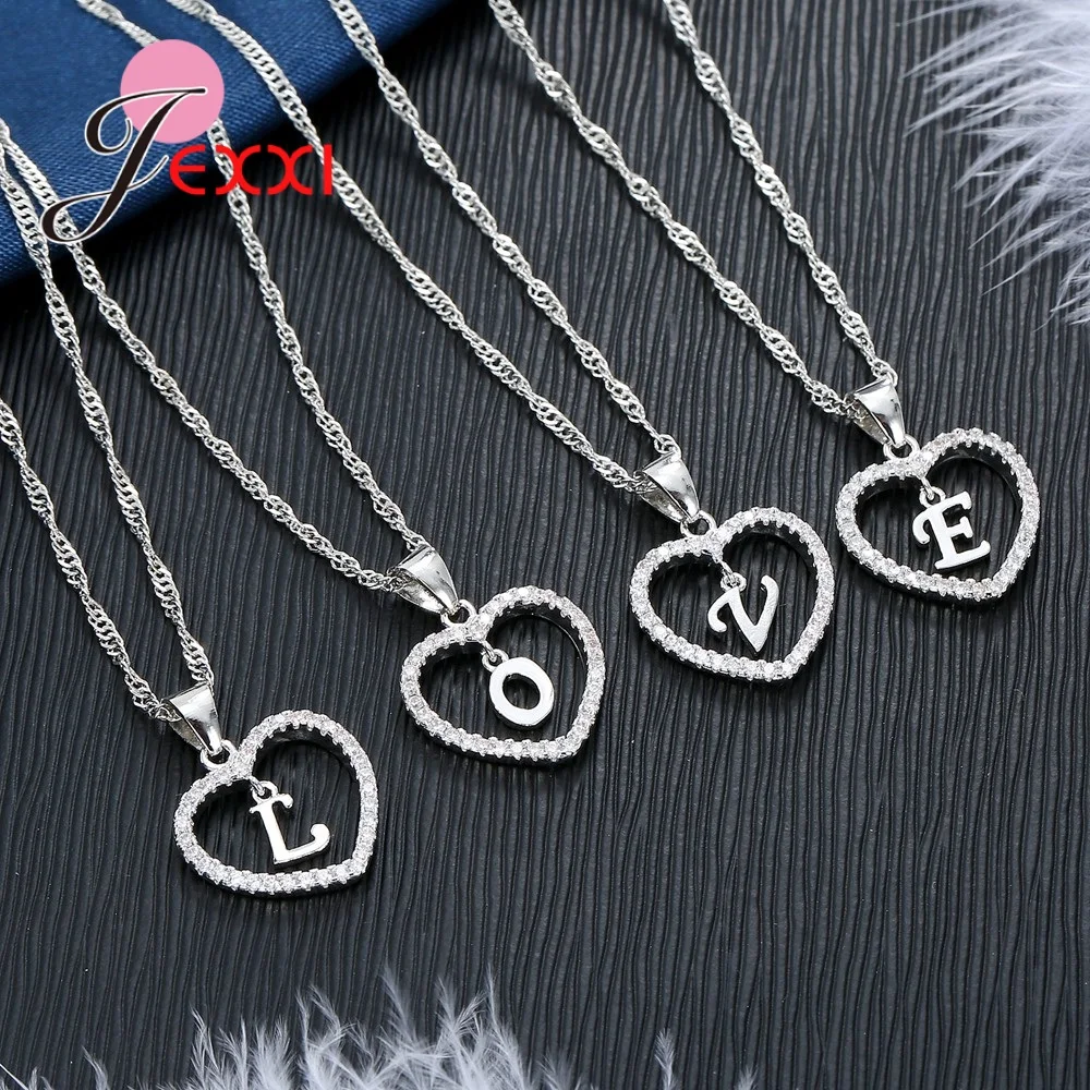 Женский ювелирный комплект из серебра 925 пробы 26 цветов|heart jewelry sets|necklace earring925 sterling