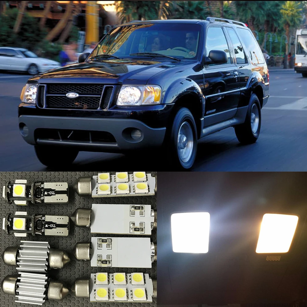 Us 13 99 14pcs White Smd Bulbs Led Interior Package Kit License Plate Map Dome Lights For Ford Explorer 1995 2001 12v Car Door Step Light In Signal