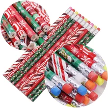 10 шт., художественная ручка, Рождественский карандаш, несколько узоров, смешивание, 188*8 мм, HB, черный карандаш, заправка, праздничный подарок, Ручка канцелярия для учеников