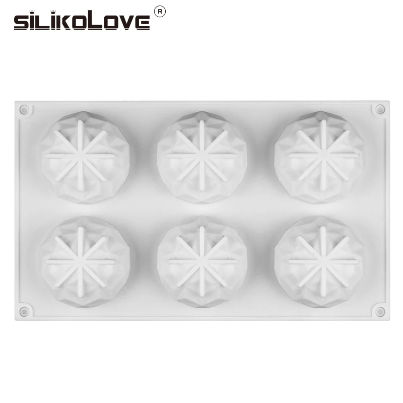SILIKOLOVE 6 отверстий алмазные силиконовые формы для торта, шоколада для выпечки десертного льда Moule мусс инструменты для украшения кондитерских изделий «сделай сам»