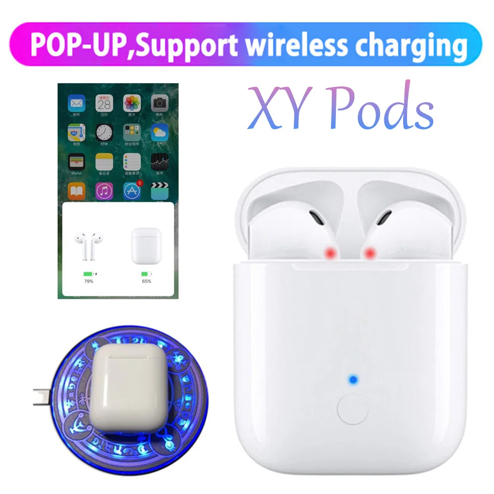 

XY Pods Pop up Wireless Earphone Bluetooth 5.0 Touch control air With Wireless Charger For Mobile Phone pods PK i20 i30 i60 2019