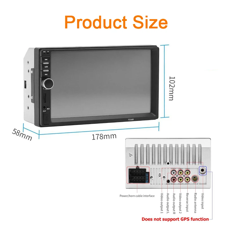  2 Din Car radio reproductor MP3 pantalla táctil Bluetooth coche Autoradio estéreo radio cassette Pl