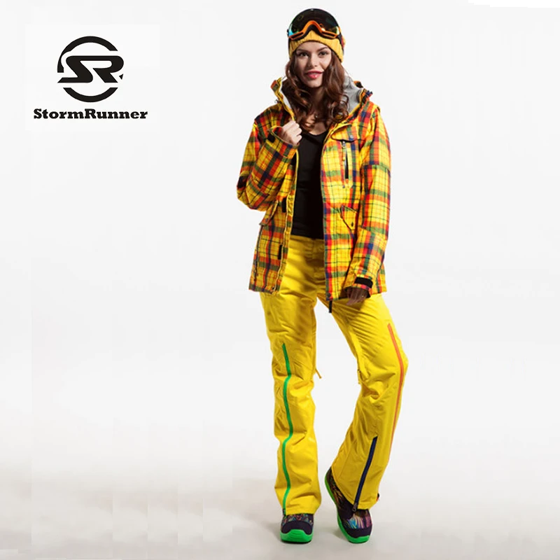 StormRunner гарантирует подлинность! Женские лыжные костюмы куртка и штаны комплект