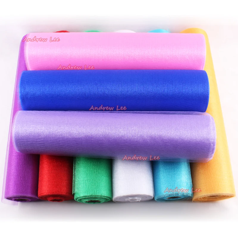 Haochu 10m 40cm Mirror Crystal Organza Tulle Roll Wedding Chair Sash Haochu 10m 40cm Mirror Crystal Organza Tulle Roll Wedding Chair Sash Bow Table Runner Swag