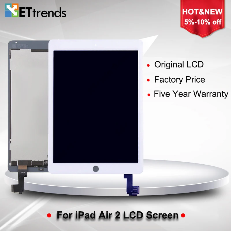1 Piece 100 Original LCD Screen for iPad air 2 digitizer LCD Screen