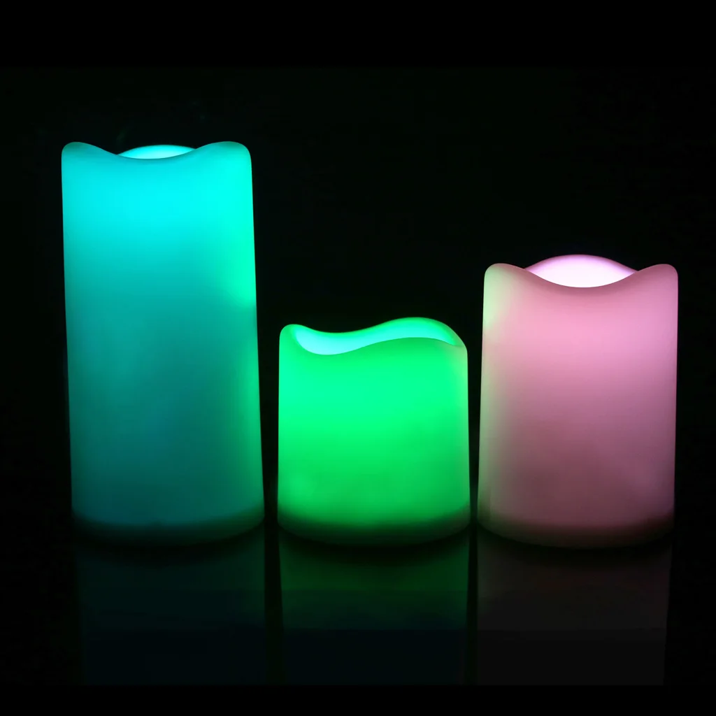 3Pieces Remote Controlled LED Candle Tea Light Battery Powered Lamp Flickering Tealight for Christmas Wedding Decor