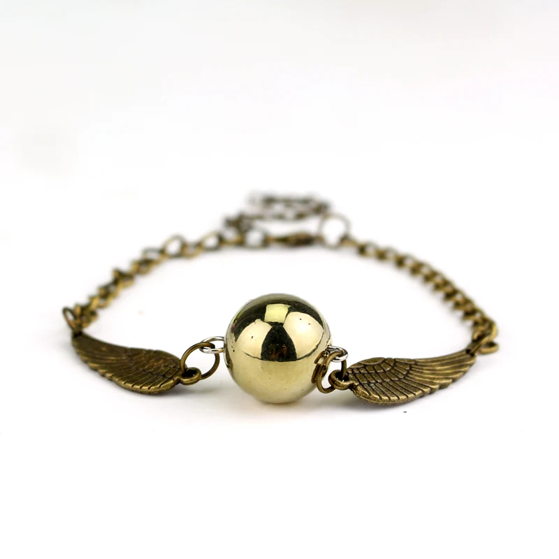 

Quidditch Golden Snitch Pocket Bracelet Wings Vintage Retro Tone For Men And Women Bracelets Wholesale Pulseira Feminina