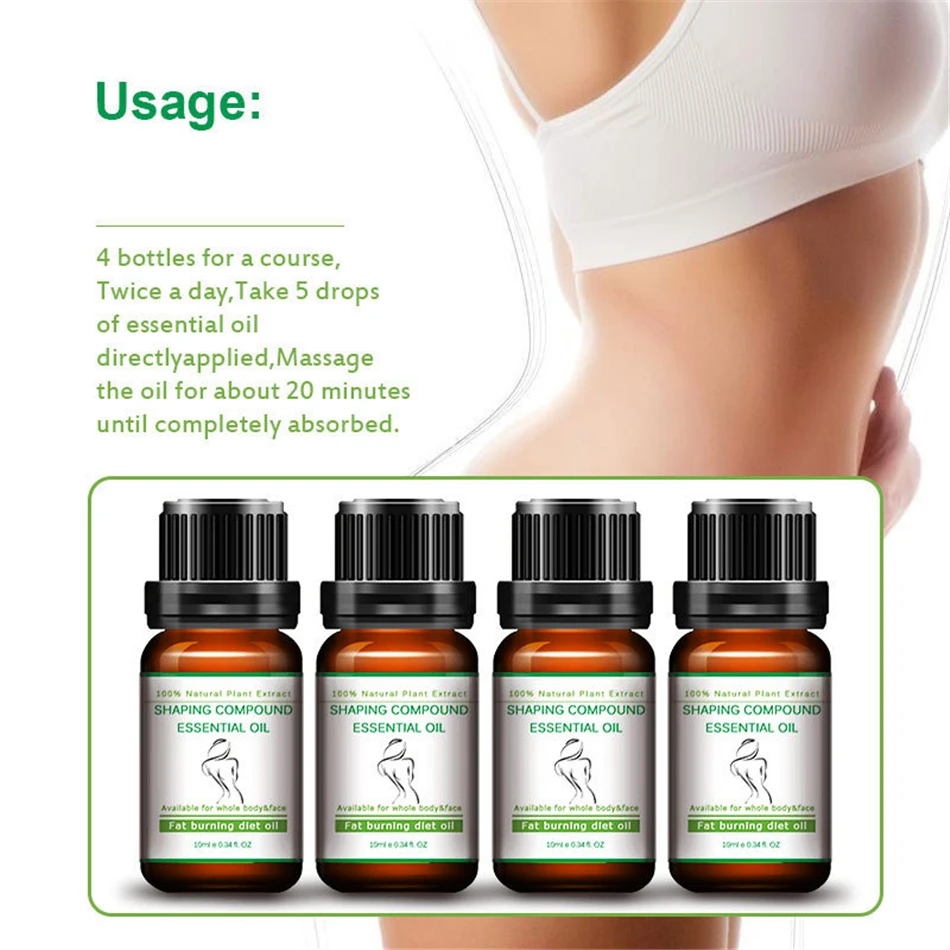 4Pcs Hot Products Fat Burning Anti Cellulite Body Slimming essential oil diet Lose Weight Thin Leg Waist fat burner Weight Loss