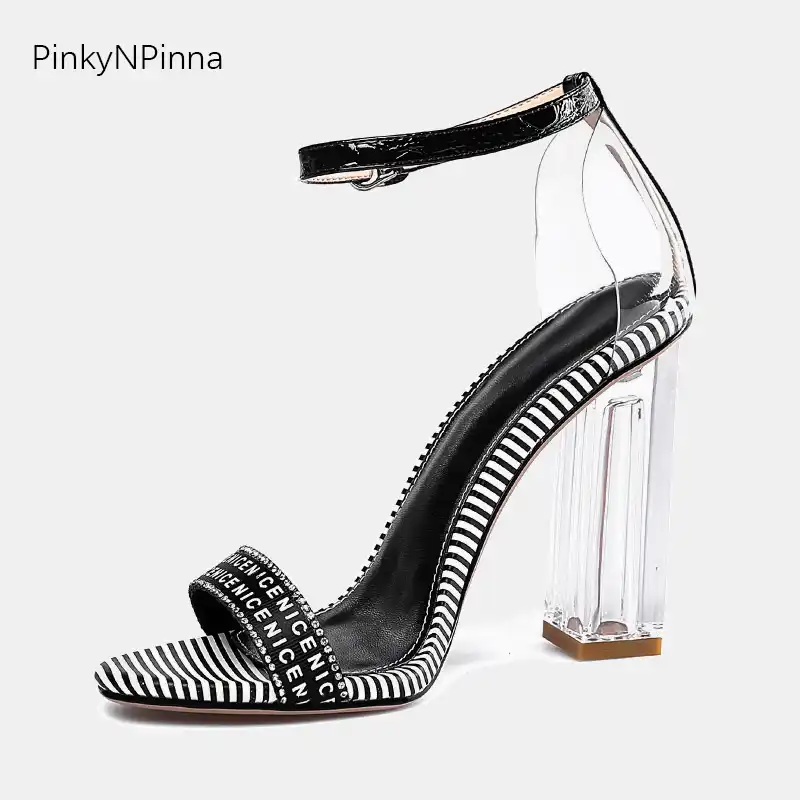 clear and white sandals