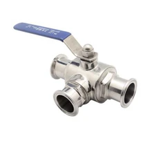 3/"-4" дюйма Санитарно нержавеющей 304 три пути шаровой клапан Tri Зажим для подключения T Тип