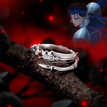 

2018 Fate Stay Night Lancer Ring Sliver S925 Sterling Anime Role Gae Bolg Chulainn Sword Costume Halloween Christmas Gift Ring