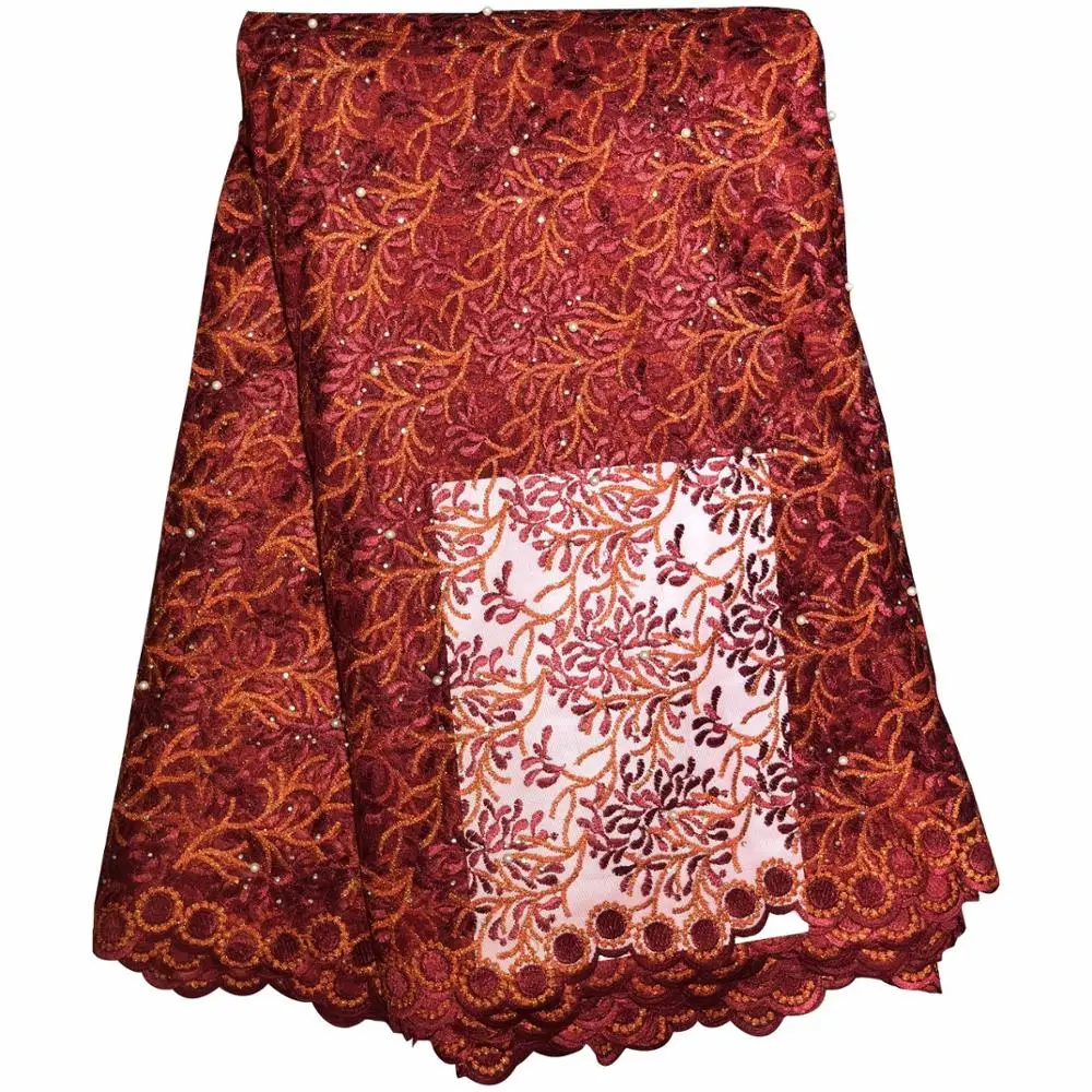 Африканский материал Бисером кружевная ткань для свадьбы фиолетовая французская кружевная ткань высокое качество кружевной материал