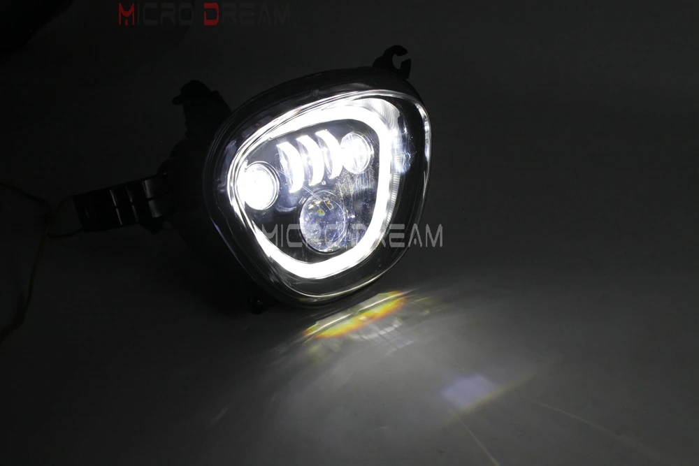 Мотоциклетный светодиодный головной светильник в сборе для Suzuki Boulevard C90 M90 M109R VZ1500 VZR 1800 2006- черный DRL головной светильник ходовая лампа