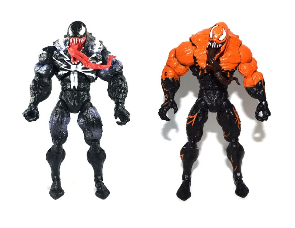 Marvel Comic 7" Spider Man Black & Variant Orange Venom Loose Action