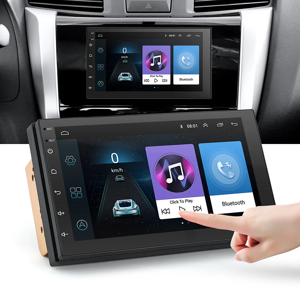 Koop 2 Din Android Touch Screen Auto Radio GPS Navigatie Bluetooth 2din Auto Audio Stereo FM USB Auto Multimedia MP5 Geen dvd speler