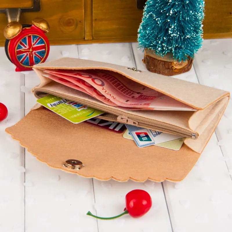 Regalo para el día de la madre, Cartera de fieltro artesanal para mujer, monedero, tarjetero de crédito, aguja de fieltro, de bricolaje, regalo cumpleaños para madre|Envases DIY| - AliExpress