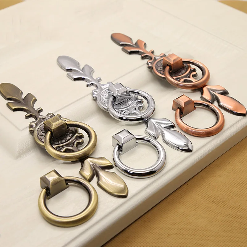 

Ring handle single hole antique wardrobe drawer modern minimalist ring pendant bright chrome Nordic cabinet door handle