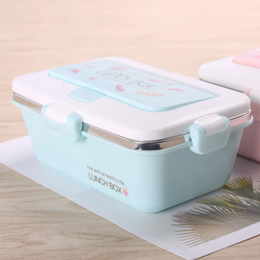 ONEUP Ланч бокс из нержавеющей стали Ins мультфильм 900 мл Bento Box экологичный контейнер