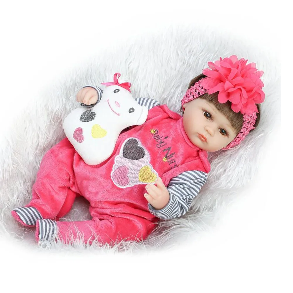 

16 Inch 40cm Silicone Reborn Baby Doll kids Playmate Gift For Girls Baby Alive Soft Toys For Bouquets Doll Babies Reborn dolls