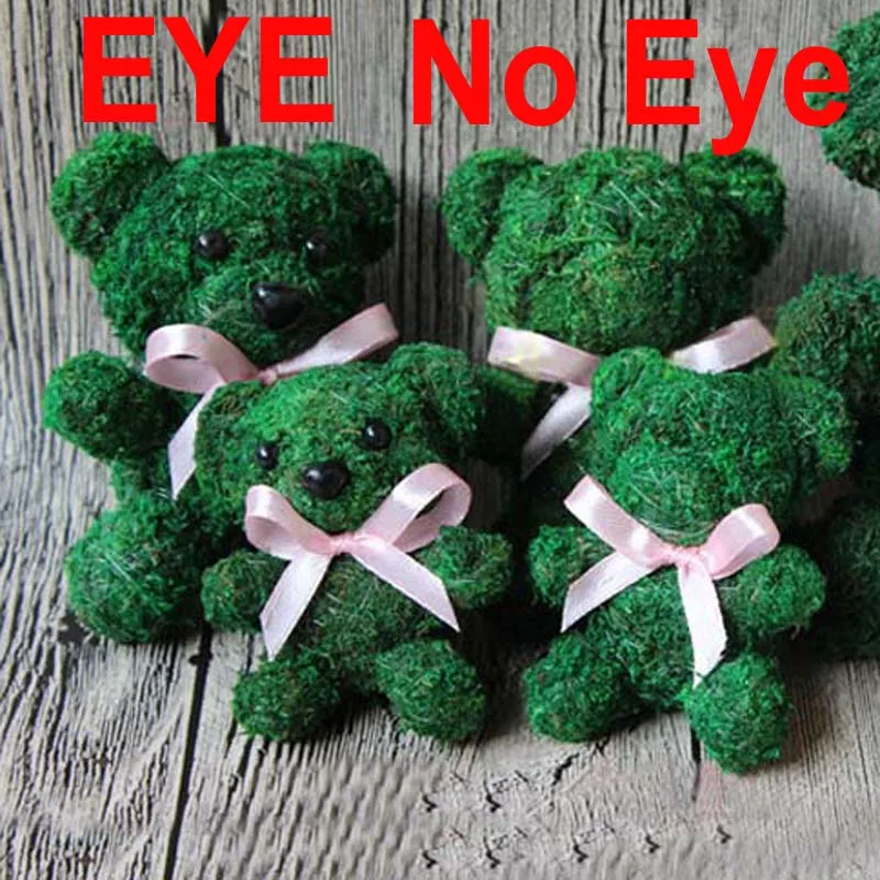 8X7.5CM No EYE Искусственный пенопластовый вечный медведь с настоящим натуральным свежим мхом, мини консервированный цветок плюшевый мишка для DIY бессмертный цветочный материал - Цвет: 8X7.5CM No EYE