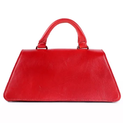 

Women elegant genuine leather shoulder bags for lady unqiue first layer cowhide leather top handle bag small black red handbag