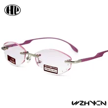 Новинка, мощные линзы, алюминиевые очки, обрезка, без оправы, металл, высокое качество, бриллиантовая огранка, классические женские очки для чтения