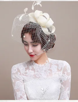 

New Fashion Headwear Women Hat Cocktail Wedding Party Church Headpiece Headband Fancy Feather Hair Accessories