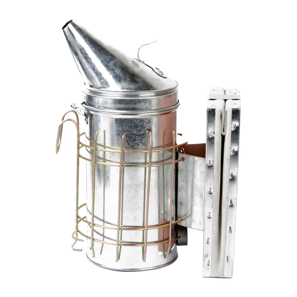10.6' Bee Hive Smoker Stainless Steel & Leather Heat Shield Beekeeping Equip Beekeeping Tools