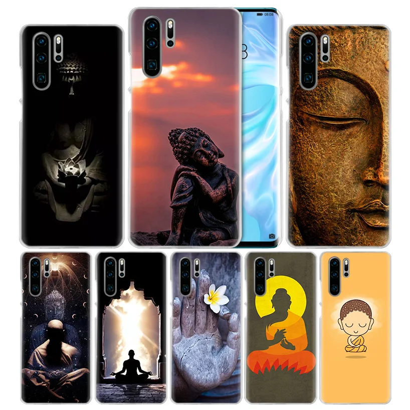 

Religious Buddha Meditation Case for Huawei P20 P30 P Smart 2019 Nova 4 3i P10 P9 P8 Mate 10 20 lite Pro Mini Hard Phone Cover