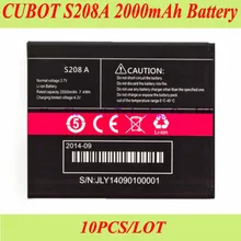 10 шт./лот 2000 мАч для Cubot S208A Батарея AKKU батарея Аккумулятор PIL сотовый телефон
