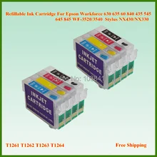 1261 T1261 T1262 T1263 T1264 Refillable патрон чернил для принтера Epson рабочей силы WF-3520 WF-3540 стилус NX430 NX330 с чипом